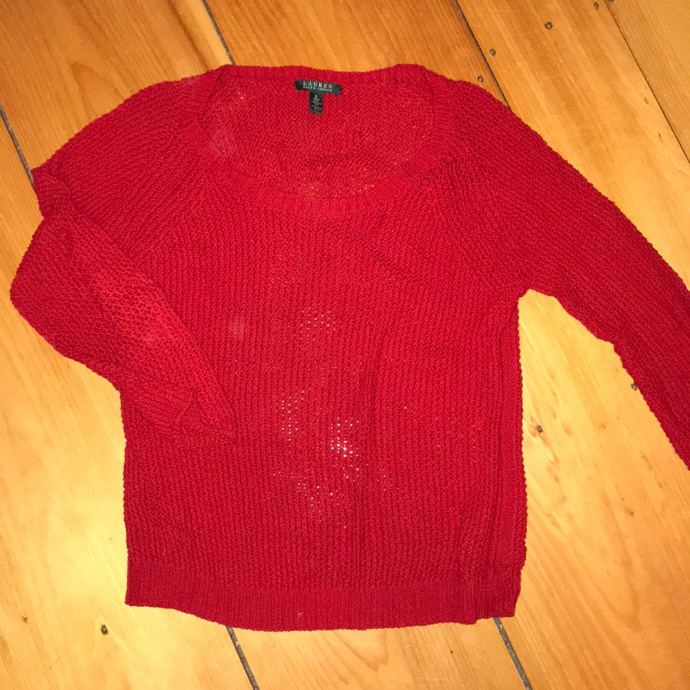 Red Lauren knit sweater